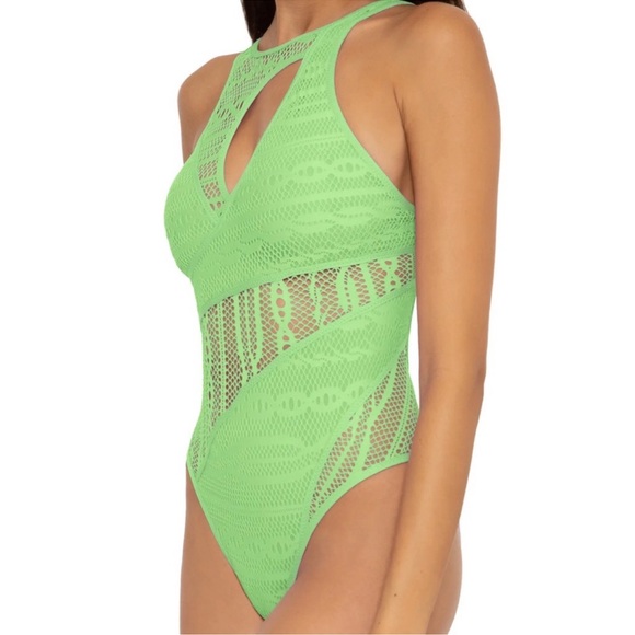 BECCA color play high neck one piece bathing suits - Picture 6 of 8
